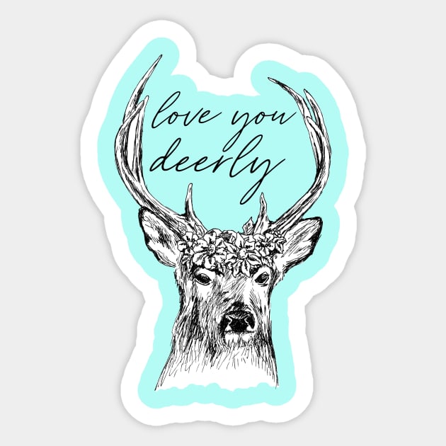 Love You Deerly Sticker by rachelsfinelines